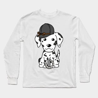 Funny dalmatian is ready to ride a horse Long Sleeve T-Shirt